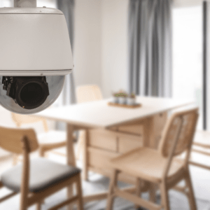 Smart home camera inside a house