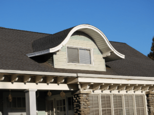 Closeup image of a dormer bungalow's roof