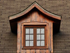 A dormer window on a chalet bungalow